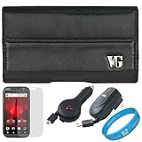 Black Portola Executive Leather Holster Carrying Case with Fixed Belt-Clip  ....