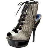 Luichiny Womens Mixed Up Open-Toe Bootie