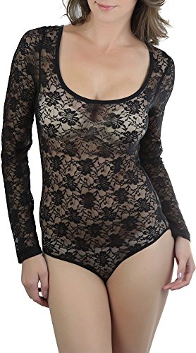 ToBeInStyle Women's All Lace Long Sleeve Body Suit