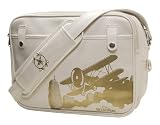 Cevan Metro Diaper Bag Parisian White Vintage Biplane Perforated Finish