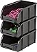 IRIS Small Stacking Bin, 12 Pack, Black