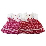Baby Girls Spot Design Dress, Cardigan and Headband Set (3-6 Months) (Pink)