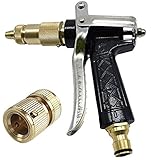 Harimao 散水ノズル 園芸 農業 水撒き 洗車 洗浄 ストレート 噴霧 切り替え可能 スポンジ付き (ワンタッチ 専用コネクタ付き)