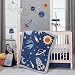Lambs & Ivy Milky Way Space Galaxy 4-Piece Baby Nursery Crib Bedding Set - Blue/Gray