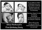 Four Me? in Black 1st Birthday Invitations - Set of 20