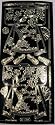 One sheet of peel off stickers for cardmaking and craft - black - oriental kimono, Japanese