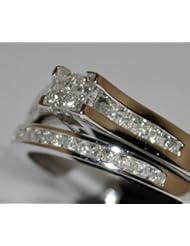 Girls 2pc Wedding Bands Set 0.50ct 10K White Gold Diamond Round Ring Set 4
