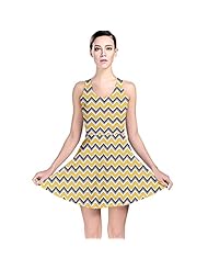 Chevron Print Polyester/Spandex Stretchy Vintage Skater Dress 