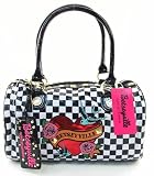 Betsey Johnson Betseyville Black & White Tatoo Chic Barrel Handbag