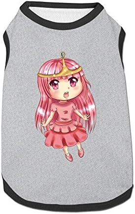Funny Princess Bubblegum Small Dog Tshirt, Pet Cat Puppy Dogs Clothing, Summer Vest L Ash