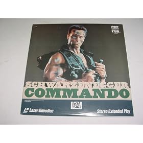 Laserdisc Commando With Arnold Schwarzeneggen, Rae Dawn Chong, Dan Hedaya, Vernon Wells, James Olson and Alyssa Milano.