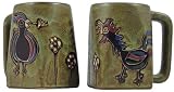 Two MARA Coffee Cup STONEWARE Dinner SQUARE Mug CHICKEN Design