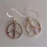 Peace Sign Sterling Silver French Hook Mini Earrings