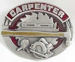 Carpenter (Occupation) Enamel Pewter Buckle