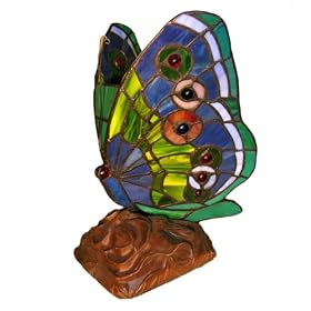 Tiffany Style Green Butterfly Table Lamp