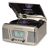 Crosley CR711 Autorama Turntable with AM/FM Radio, Brushed Chrome