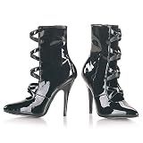 Pleaser Boots Women's SEDUCE-1044 5 Open Front Crisscross Ankle Boot Side Zip