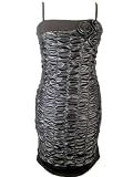 Italian Ruffled Shift Dress Black