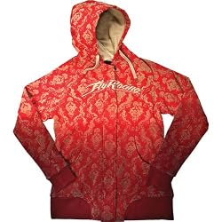 Fly Racing Glamster Women's Hoody Pullover Fashion Sweatshirt - Red/Tan
