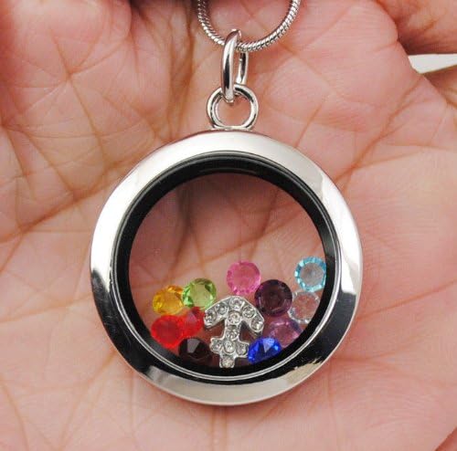 Living Memory Floating Charm Round Locket Pendant Necklace Charm N060