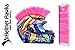 Helmet Hawks ® Motorcycle Helmet Mohawk w/ Sticky Hook and Loop Fastener Adhesive - Fluorescent Hot Pink
