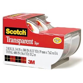 Scotch Transparent Tape Transparent, 0.75 x 300 Inches (2157S)