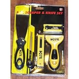 KR 5 Piece Scarper and Knife Set (Includes Stainless Steel Paint Scraper, Extra Wide... by KR Tools