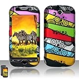 Colorful Stripes Design Rubber Touch Phone Protector Hard Cover Case for ht ....
