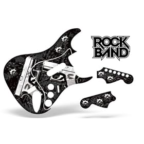 Rock Band Guitar Skin, Fits Xbox 360 / PS3 (Stratocaster Guitar) Glock - Black