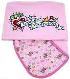 Harley Davidson Reversible Pink Baby Receiving Blanket