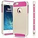ULAK iPhone 6 Plus Case,iPhone 6S Plus Case, Slim Dual Layer Protection Scratch Resistant Hard Back Cover Shock Absorbent TPU Bumper Case for Apple iPhone 6/6S Plus 5.5 inch-Gold+Magenta