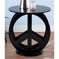 Peace Sign Black End Accent Table display stand
