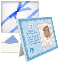 Baby Blessing Baptism Christening Gifts - "Bless this Tiny Baby" Picture Frame