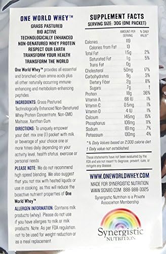 One World Whey - Unflavored - New and Improved, Technologically Enhanced Protein Formula - Single Serving