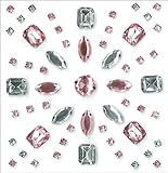 All That Bling Dimensional Pronged Gem Stickers: Baby Pink & Silver Multi-Shape