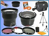 Tokina 3x Telephoto & Digital Optics 0.42x Wide Angle Macro Lens Accessory Kit for Panasonic FZ10 FZ15 FZ20