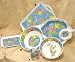 PLASTIC TIKI BAR BIRD OF PARADISE DISH SET - LUAU PARTY