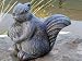 Garden ornamental Figure - Squirrel, Cast stone, Slate gray