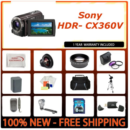 Sony HDR-CX360V Camcorder w/ Accessory Kit including: 3 Lenses, Video Light, Extra Battery, Travel Charger, Case and much more... Sony HDR-CX360V Camcorder w/ Accessory Kit including: 3 Lenses, Video Light, Extra Battery, Travel Charger, Case and much more...