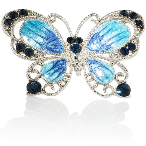 Childrens Toyshop  Jewelry : Blue Studded Butterfly Animal Pin Brooch