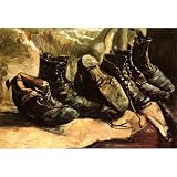 Professionally Framed Vincent Van Gogh Three Pairs of Shoes Art Print Poster - 13x19 with RichAndFramous Black Wood Frame