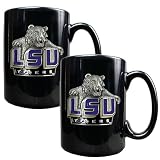 LSU Fighting Tigers 2pc Black Ceramic Mug Set NCAA College Athletics