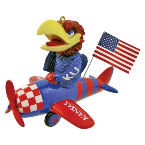 NCAA Mascot Airplane Ornament - Kansas Jayhawks Case Pack 6 - 787409