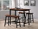 Black and Oak Counter Height Pub Set with Bench