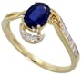 14k White Gold Ring, w/ 0.11 Carat Brilliant Cut Diamonds & 1.15 Carats Oval Cut 7x5mm Cyanite Stone, 3/8 in. (10mm) wide