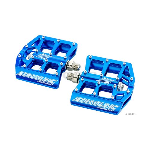 Straitline Platform Bike Pedals, Blue, 9/16-Inch