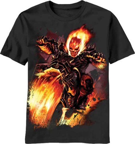  Ghost Rider Fire Freak Black Adult T-Shirt Tee