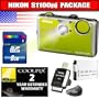 Nikon Coolpix S1100pj 14 MP Digital Camera with 5x Wide Angle Optical Vibration Reduction (VR) Zoom and 3-Inch LCD and Built-in Projector (Green) Package 1