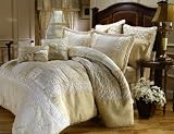 4PC OVERSIZED LUXURY BRIDAL COMFORTER SET GOLD / IVORY
