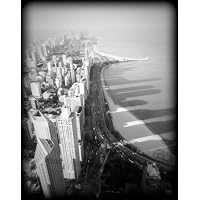 Chicago Cityscape Ariel Lake Front Print CHBW3183 11x14